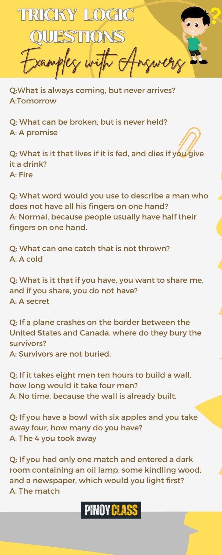 Best Logic Questions with Answer Tagalog Pinoy Class