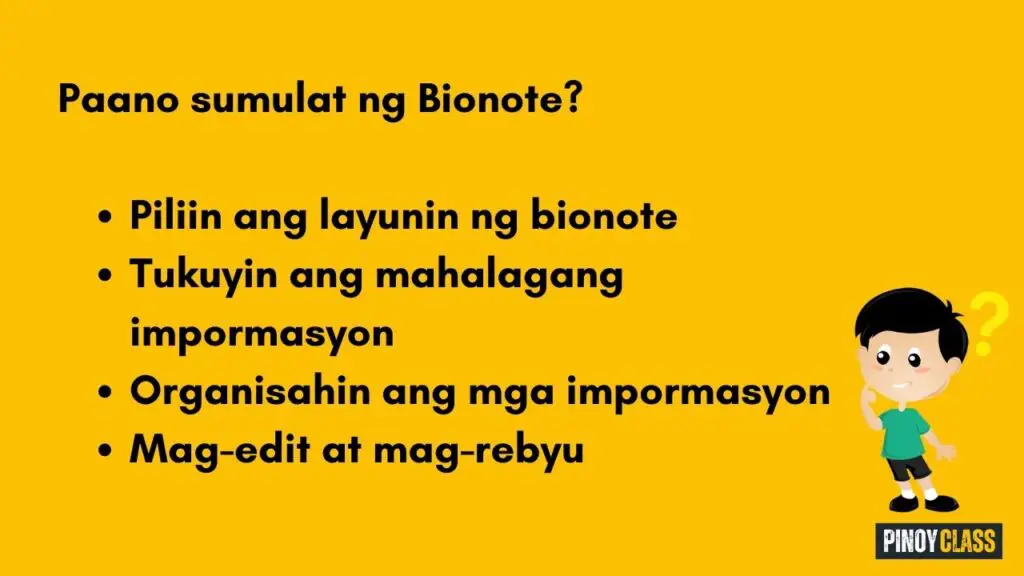 paano sumulat ng bionote